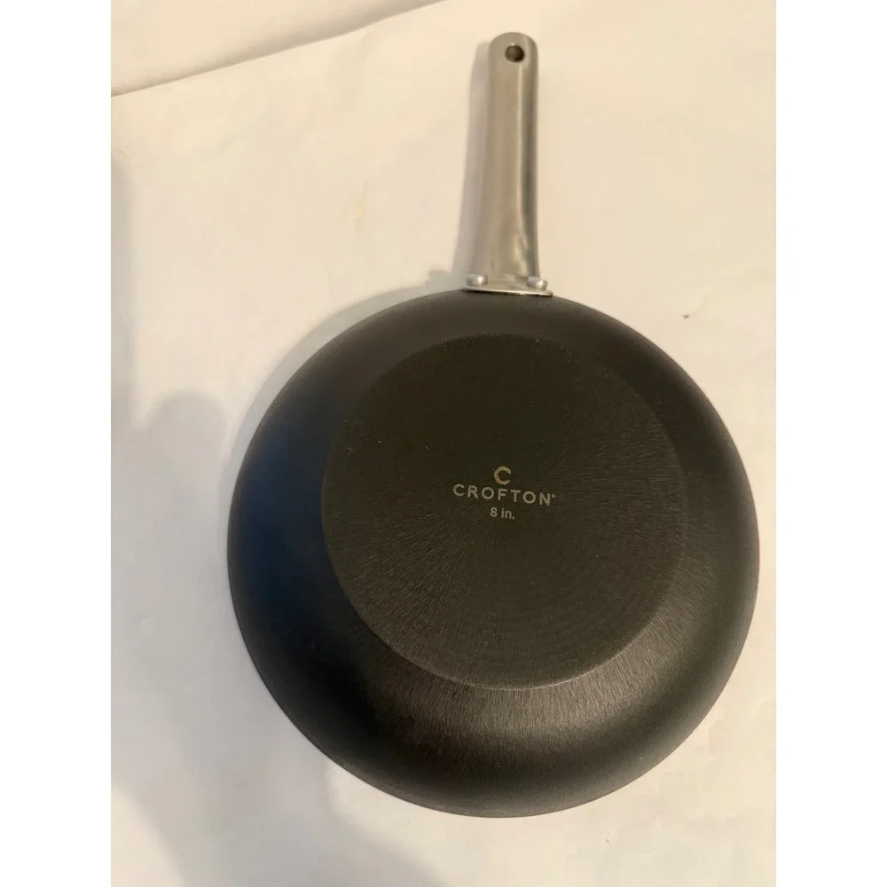 Crofton 8 Inch  Cast Iron Steel Frying Pan Skillet with Riveted Stainless Handle